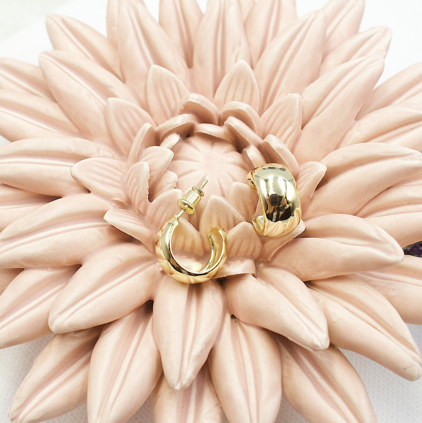 Thick And Flat Open Ring Earrings