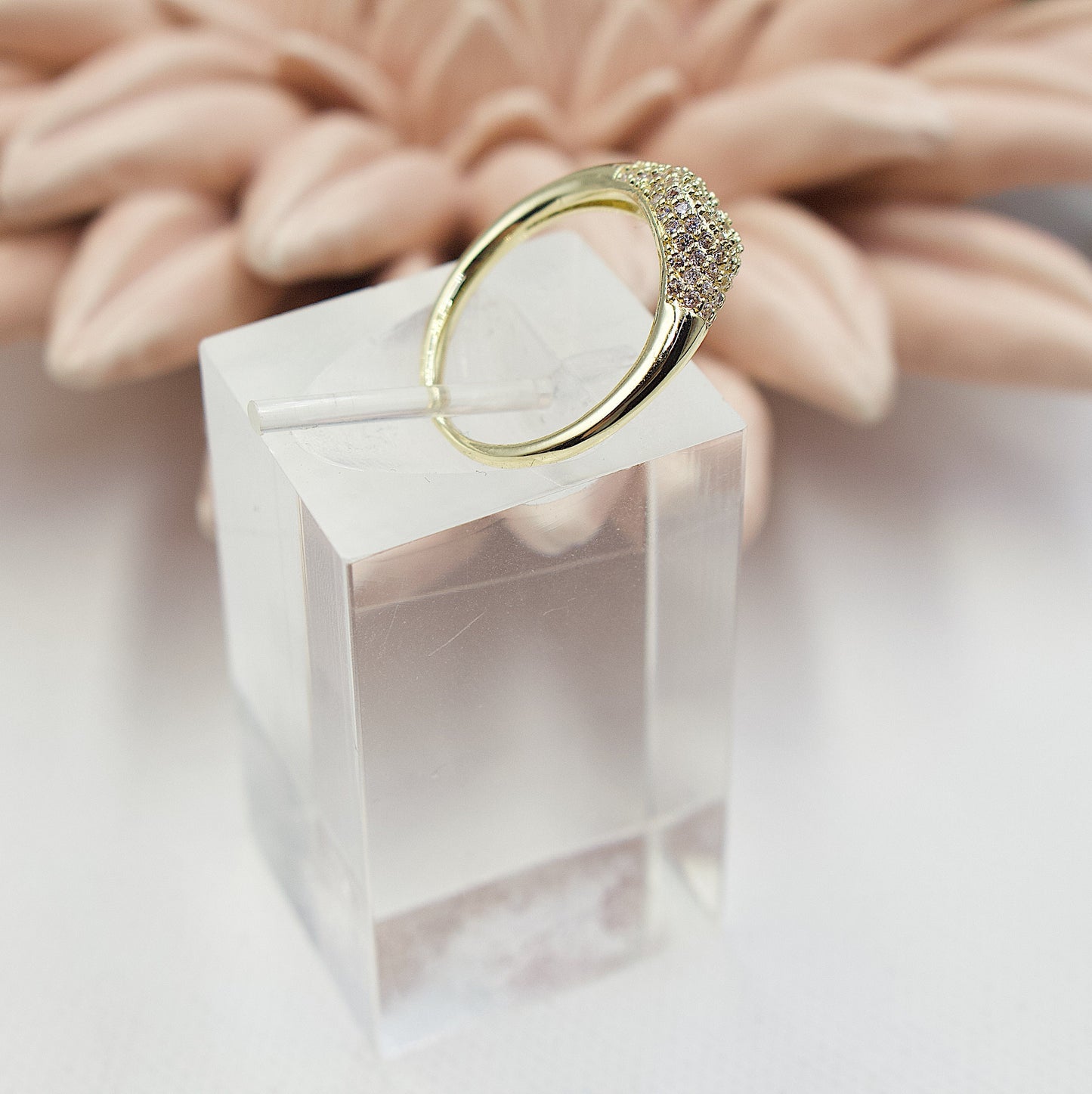 Clock Format With Rhinestones Ring
