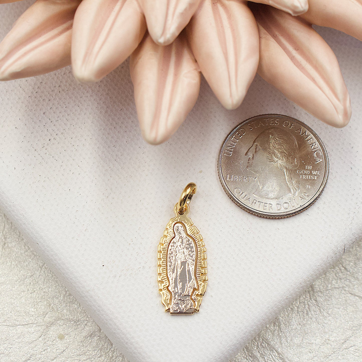 Two Tone Santa Guadalupe Pendant