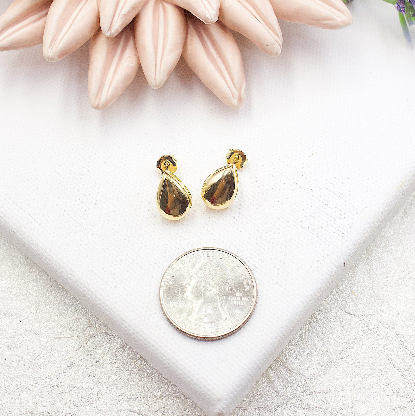 Gold Layered Box Chain Small Drop Set