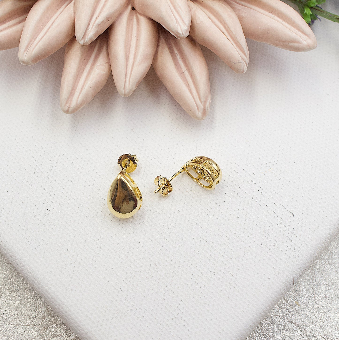 Gold Layered Box Chain Small Drop Set