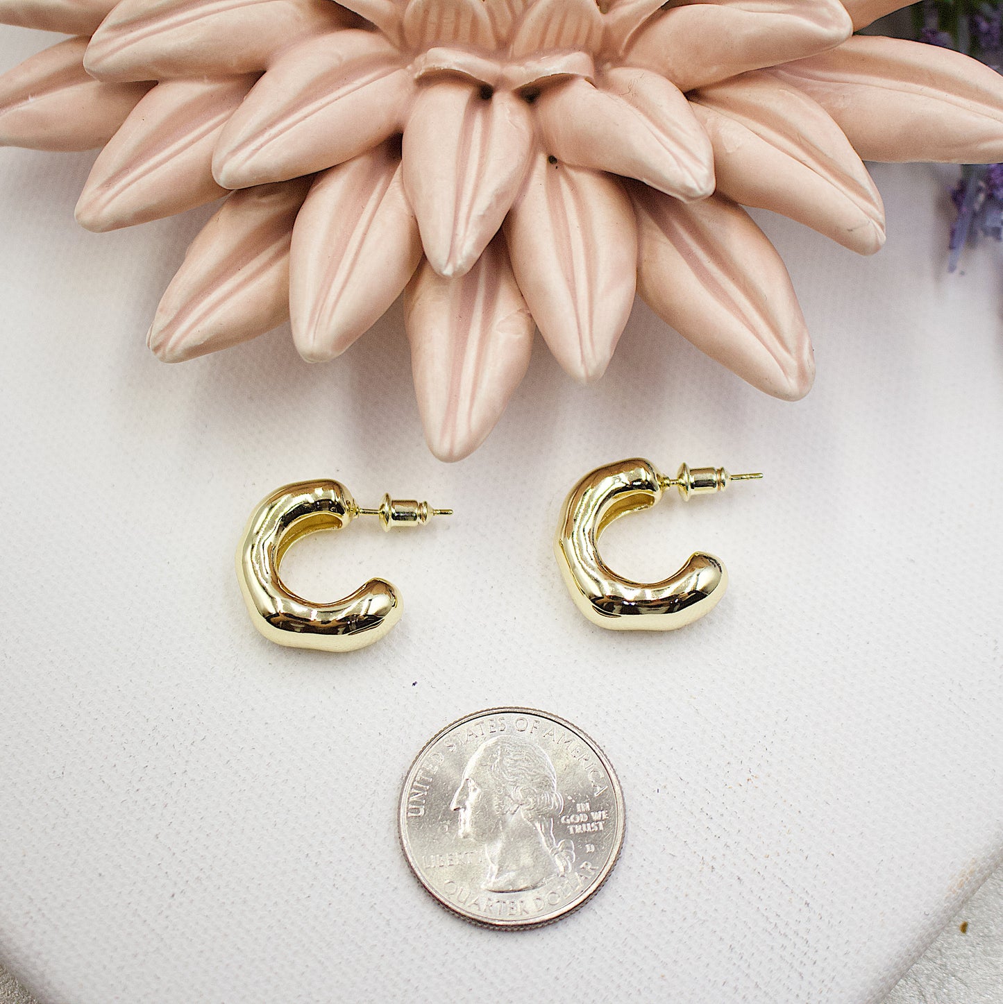 Small Size Thick Open Ring Earrings
