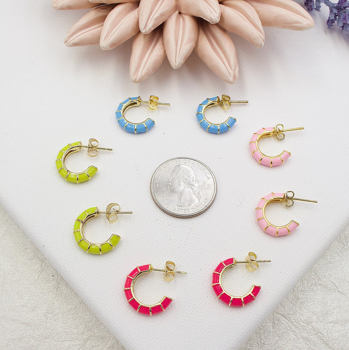 Colors Enamel Stud Earrings