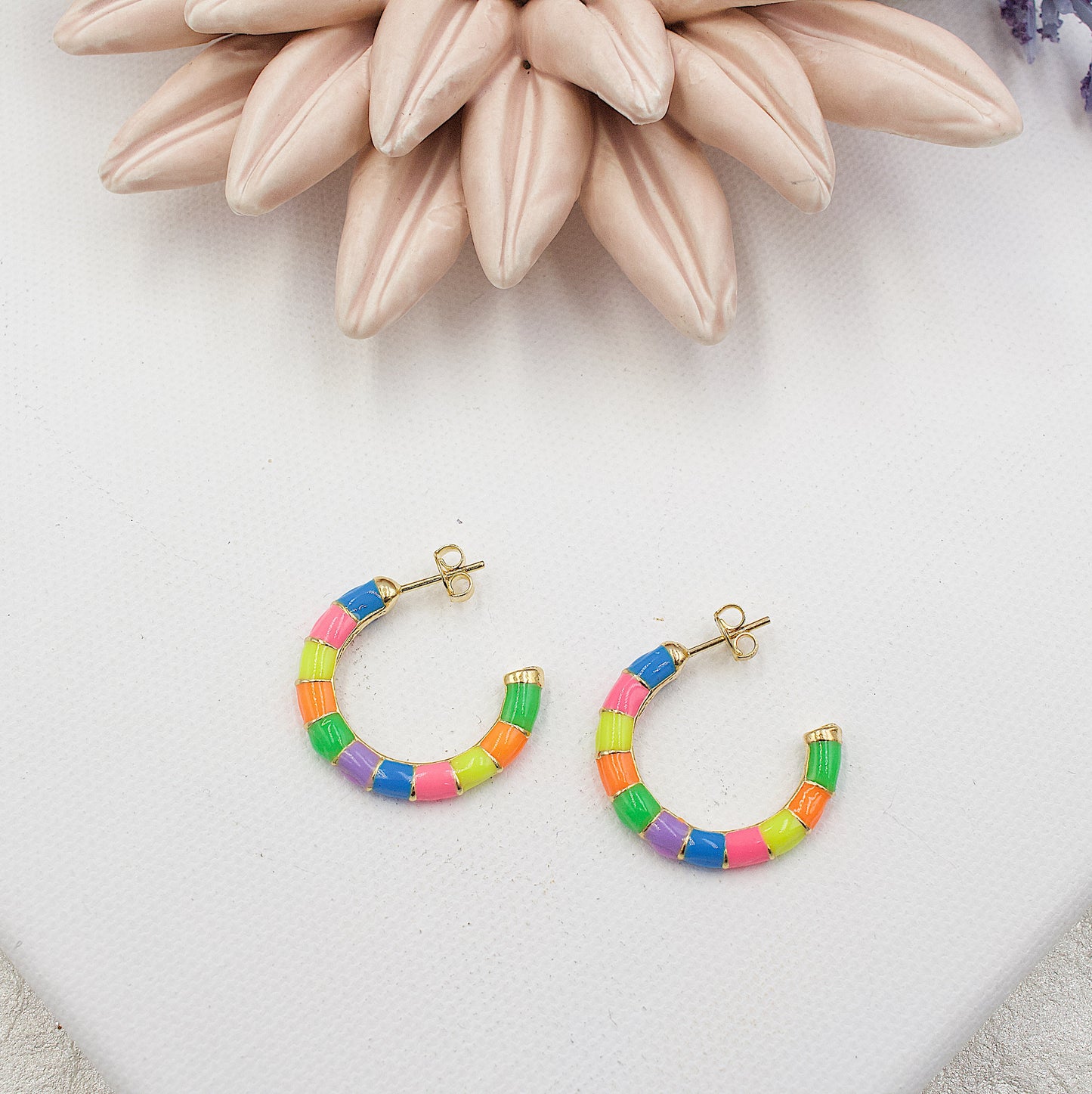 Neon Colored Enamel Earrings