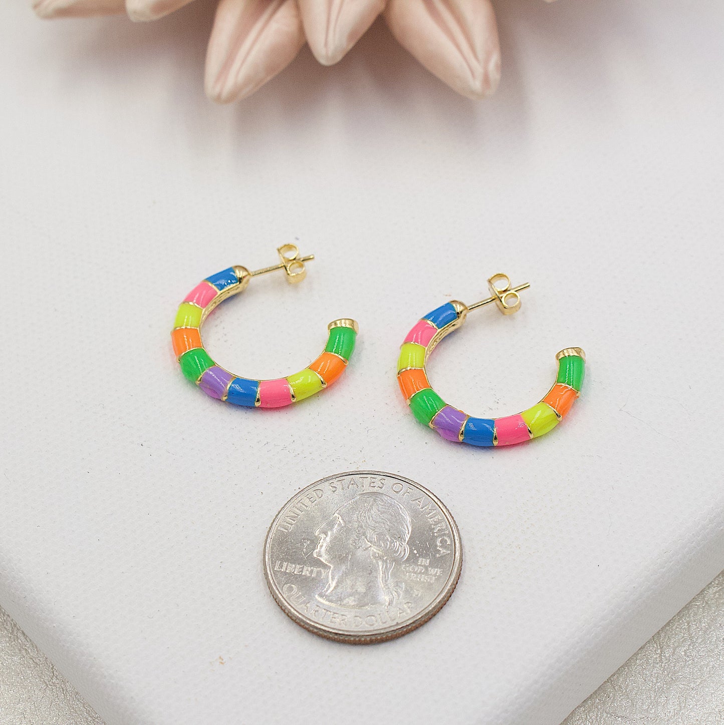Neon Colored Enamel Earrings