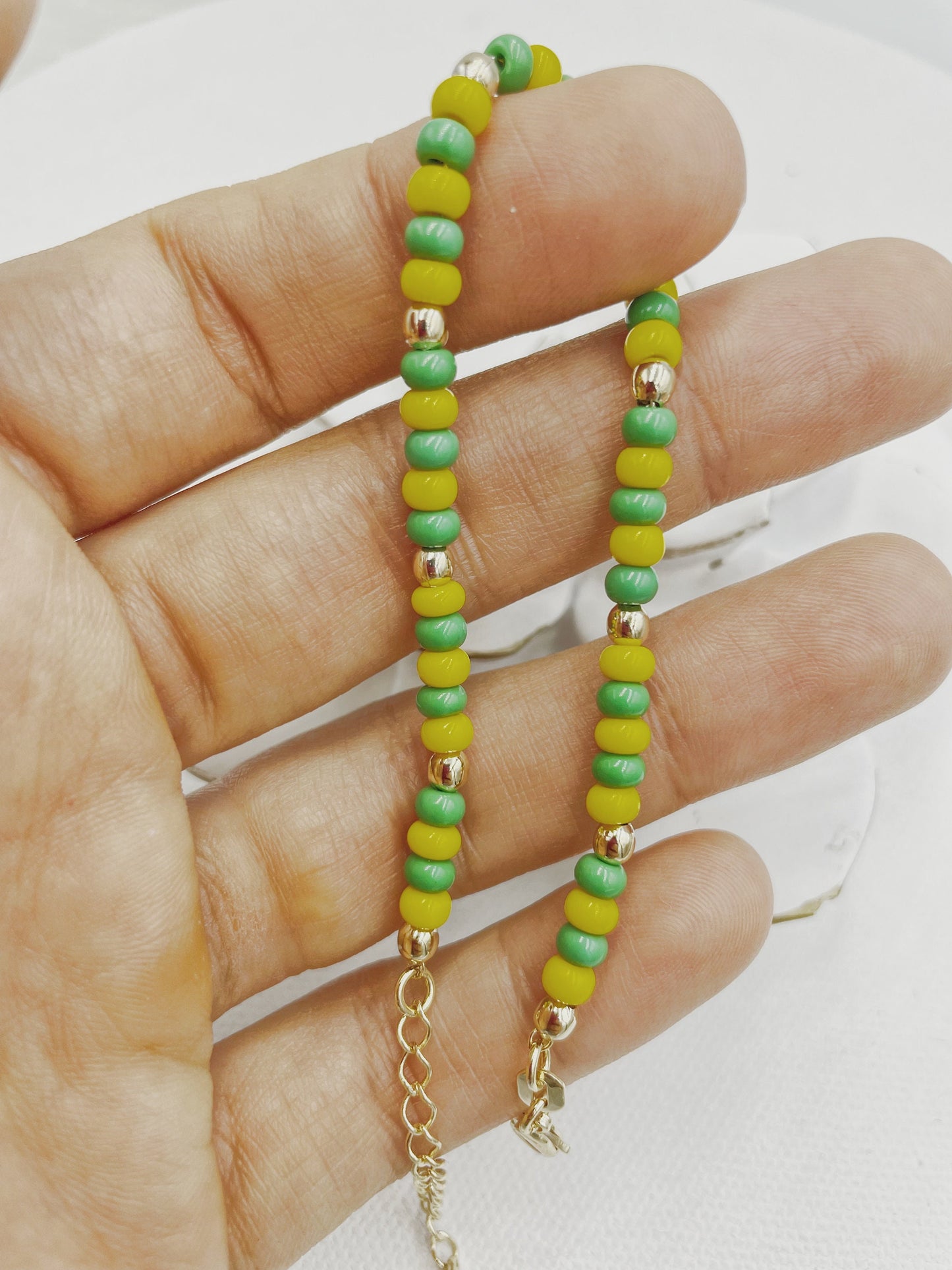 Green & Yellow Beads Orula Bracelet