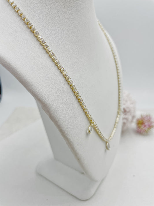 Cubic Zirconia Drops Stones Necklace