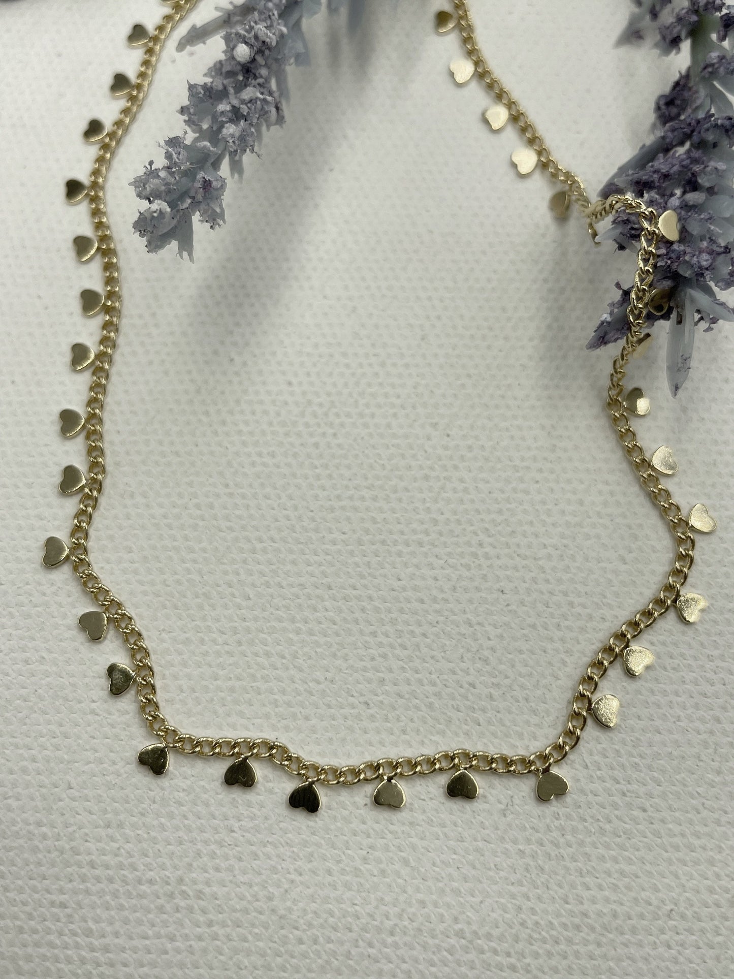 Little Heart Hanging Rolo Chain Choker