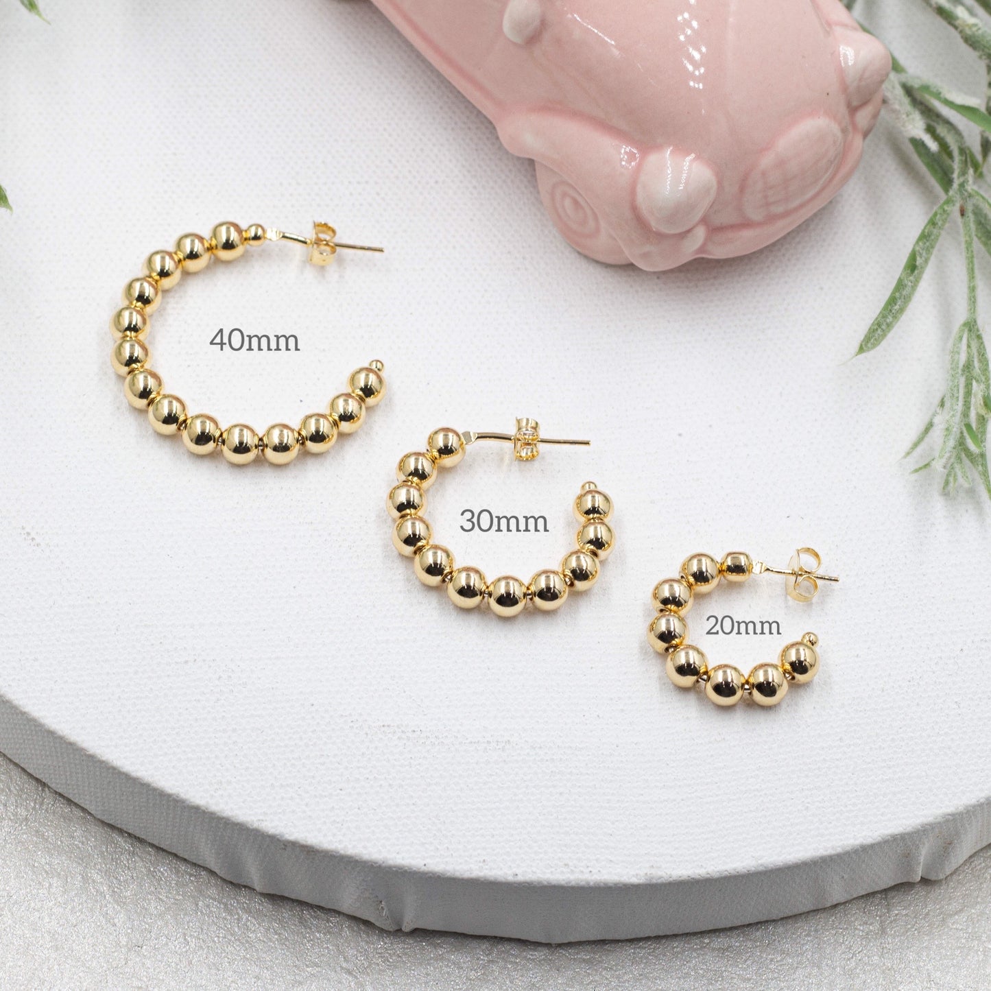 Beaded Hoops Earrings