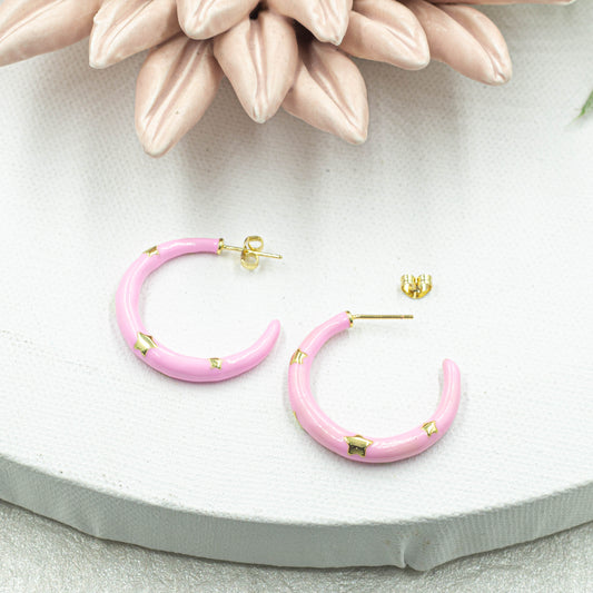 Star Enamel Open Hoops