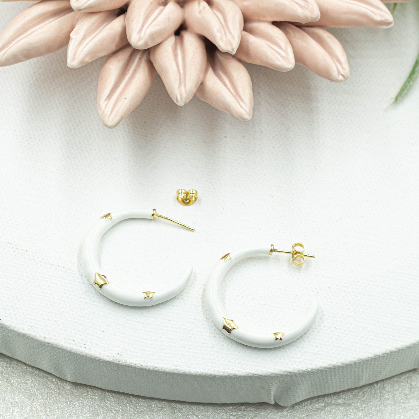 Star Enamel Open Hoops