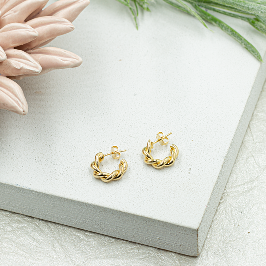 Dainty Twisted Open Hoops Earrings