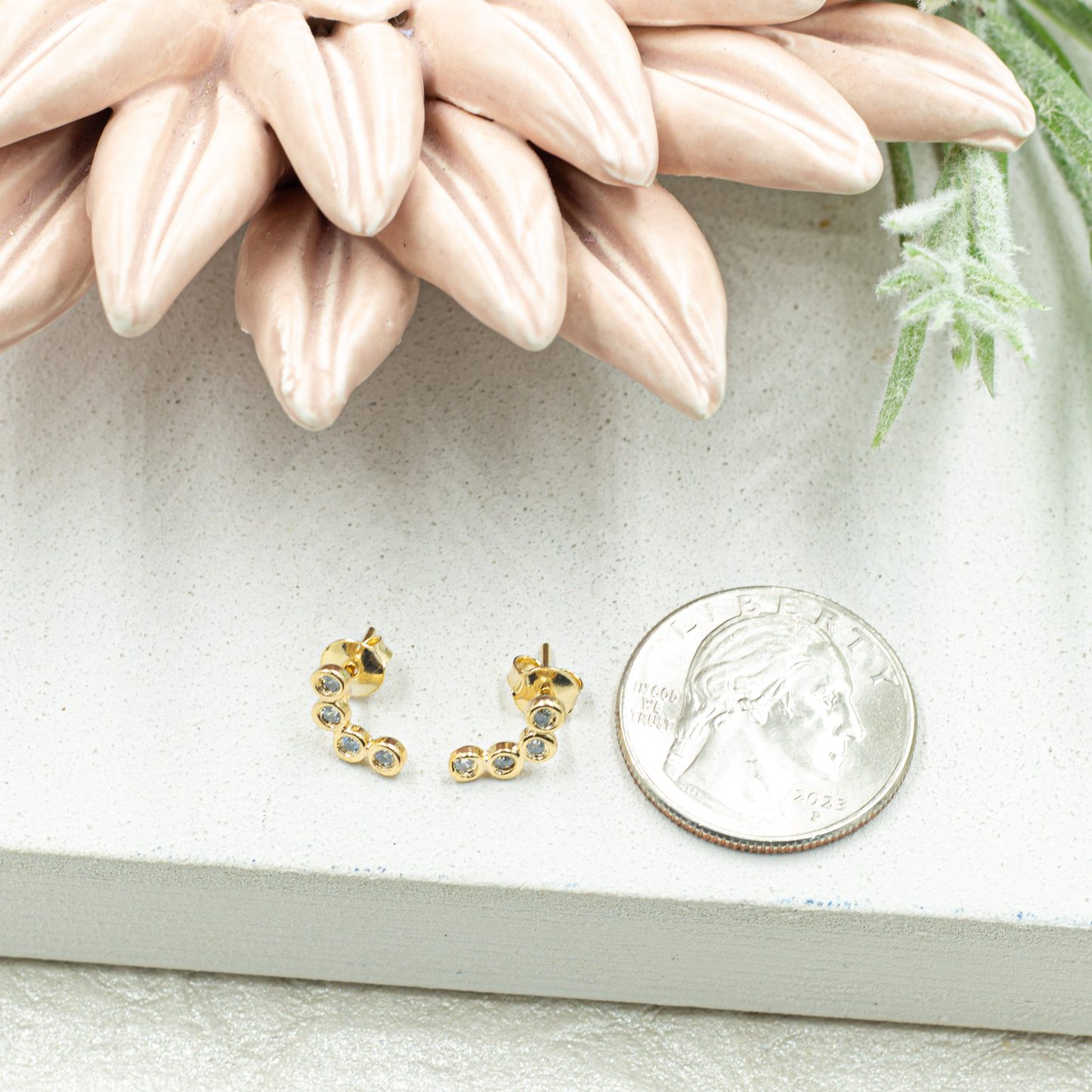 Dainty Cz Stud Earrings