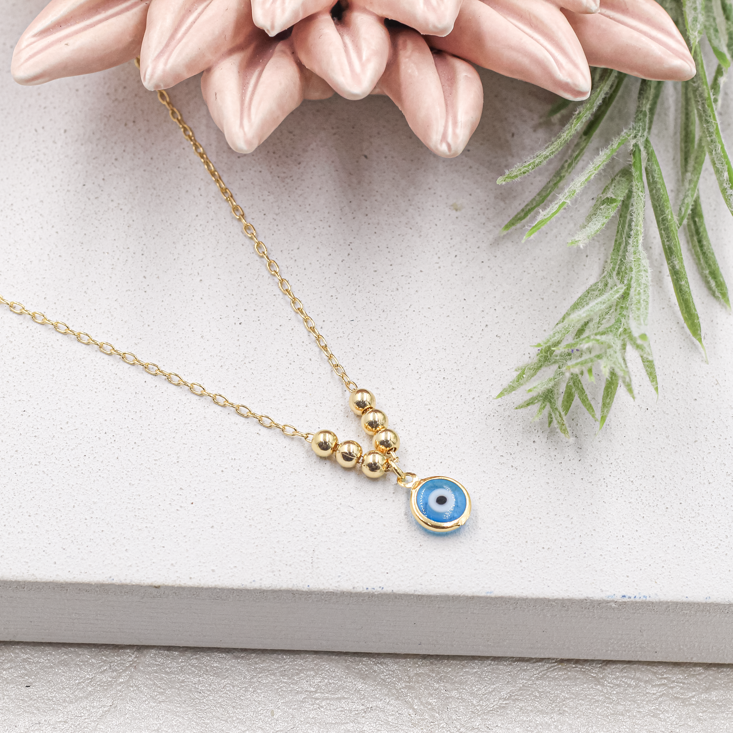 Dainty Rollo Greek Evil Eye Necklace