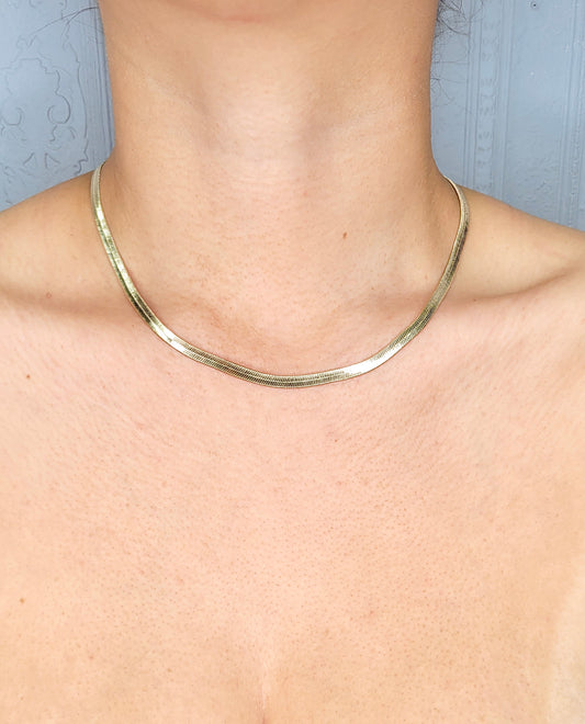 4MM Herringbone Flat Bracelet & Necklace Set