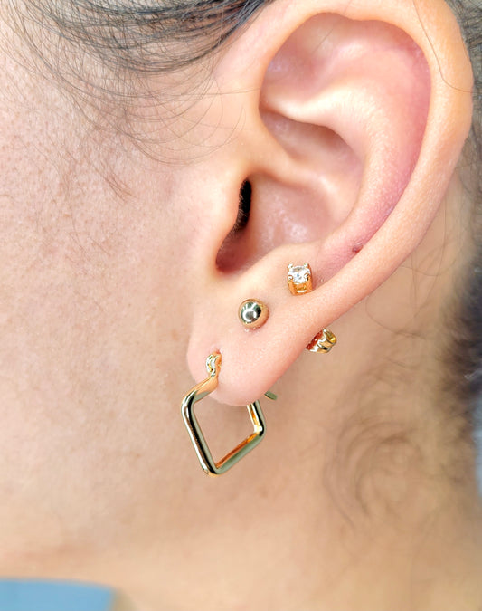 Dainty Rhombus Hoops Earrings