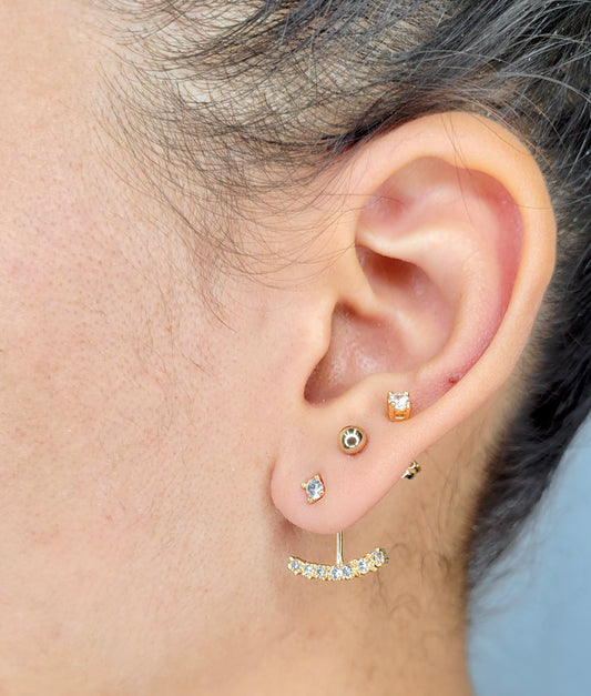 Ear Jacket With CZ Stone Earrings