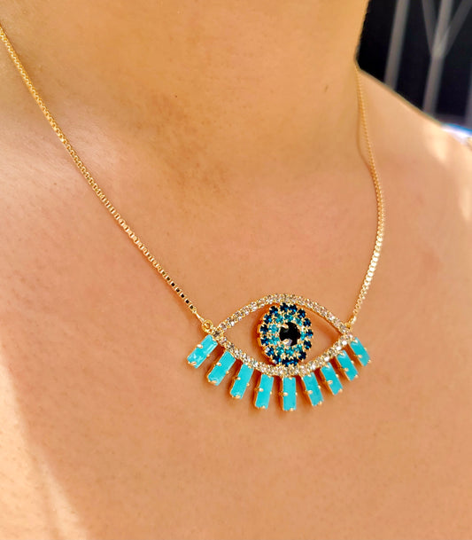 Turquoise Evil Eye Necklace