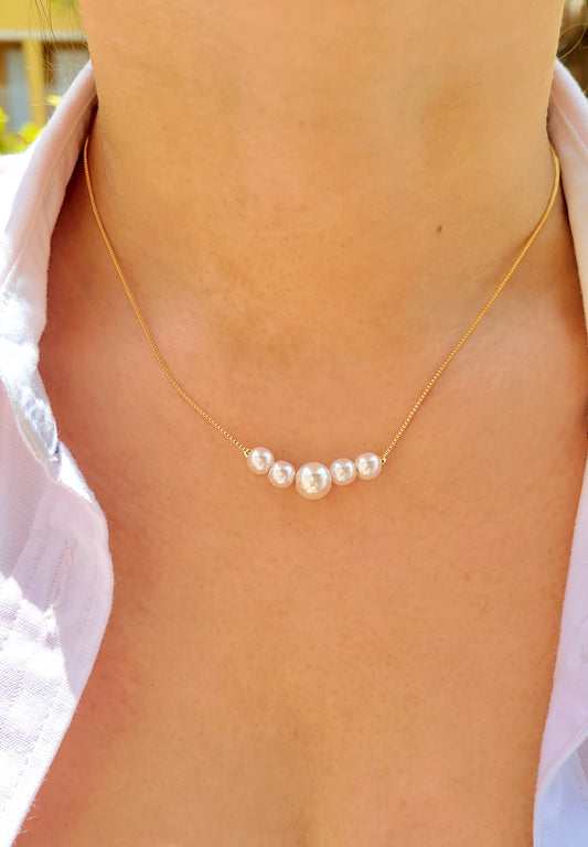 Dainty Multiple Pearl Necklace