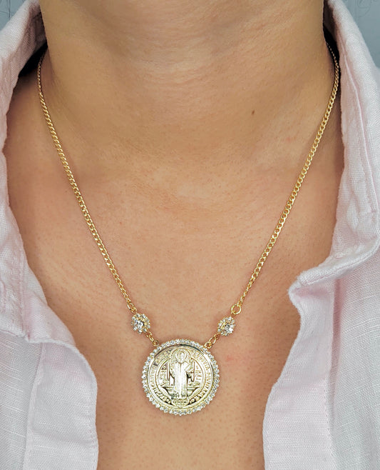 Saint Benedict Medallion Necklace