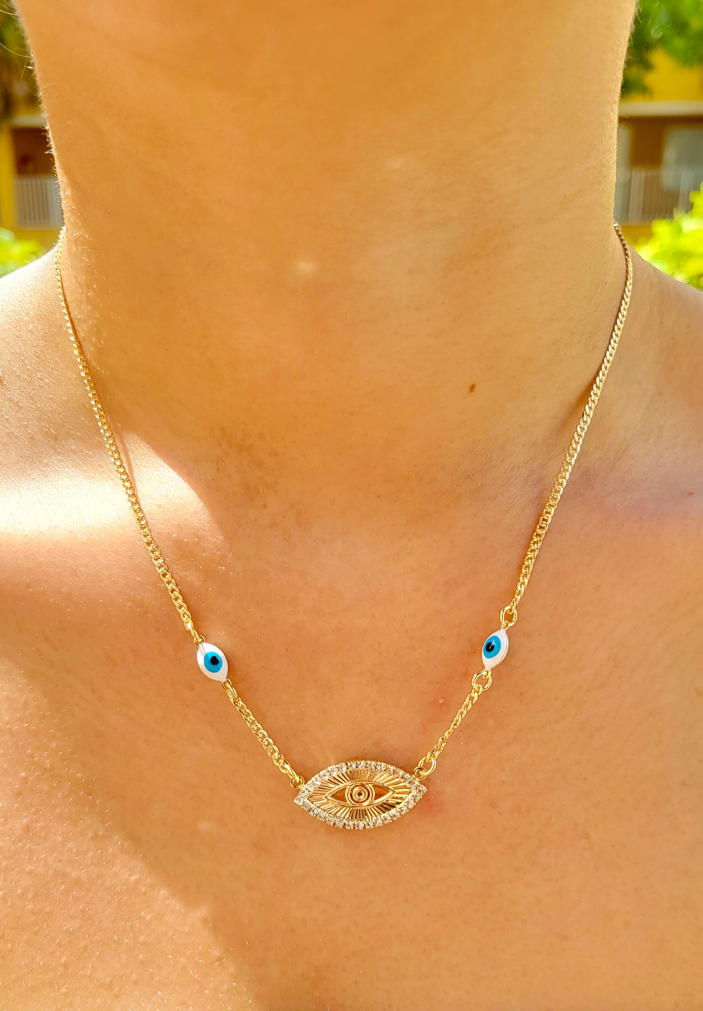 Evil Eye cuban link Necklace