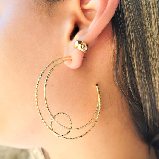 Thin Half Moon Open Hoops