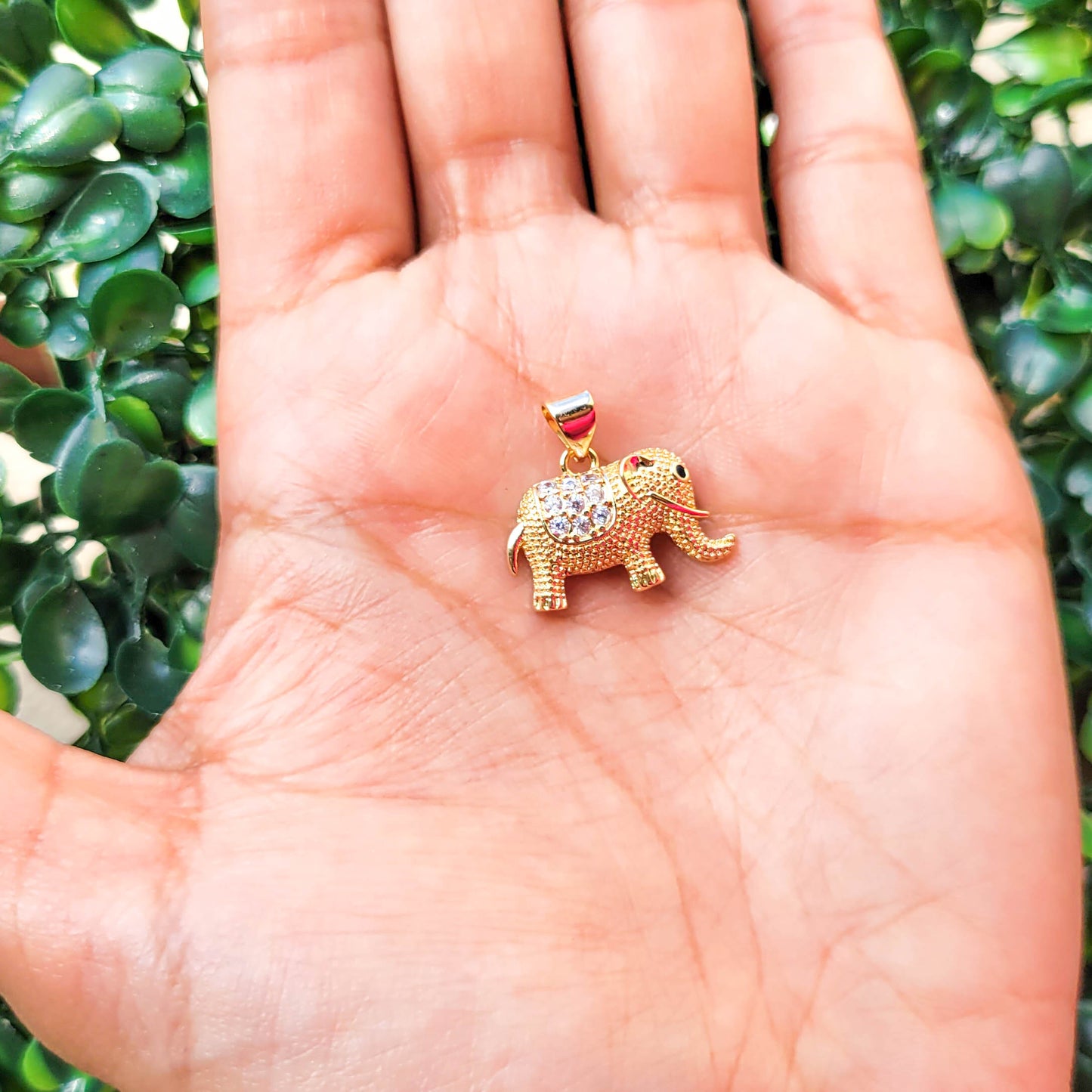 Lucky Cz Elephant Pendant