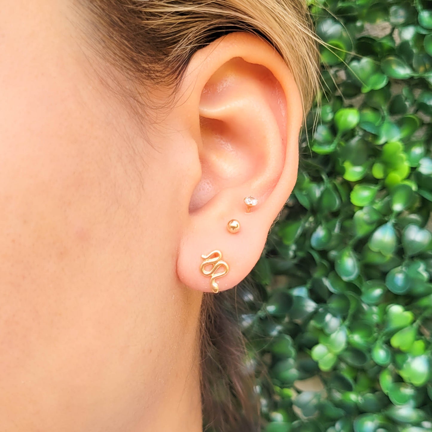 Tiny Snake Stud Earrings