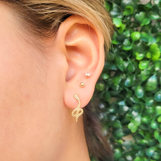 Textured Snake Studs Earrings