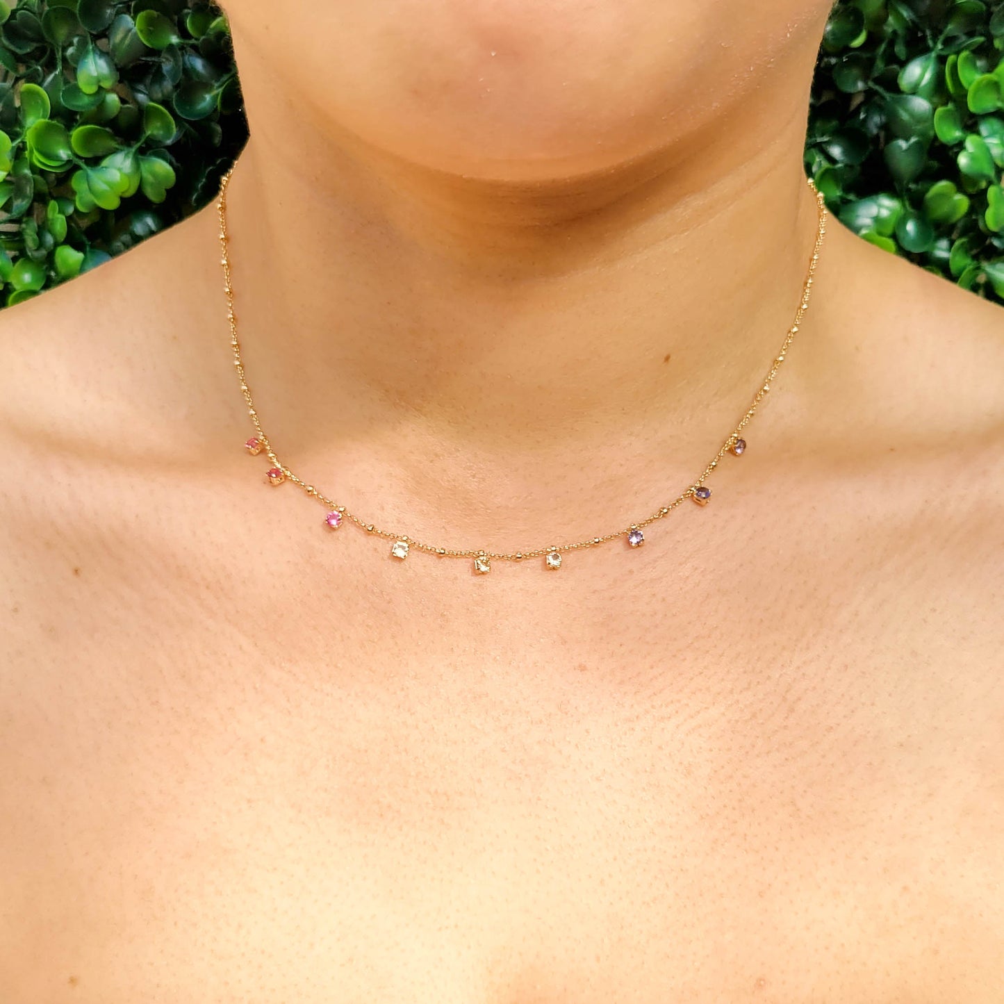 Minimalist Multicolor Stone Choker