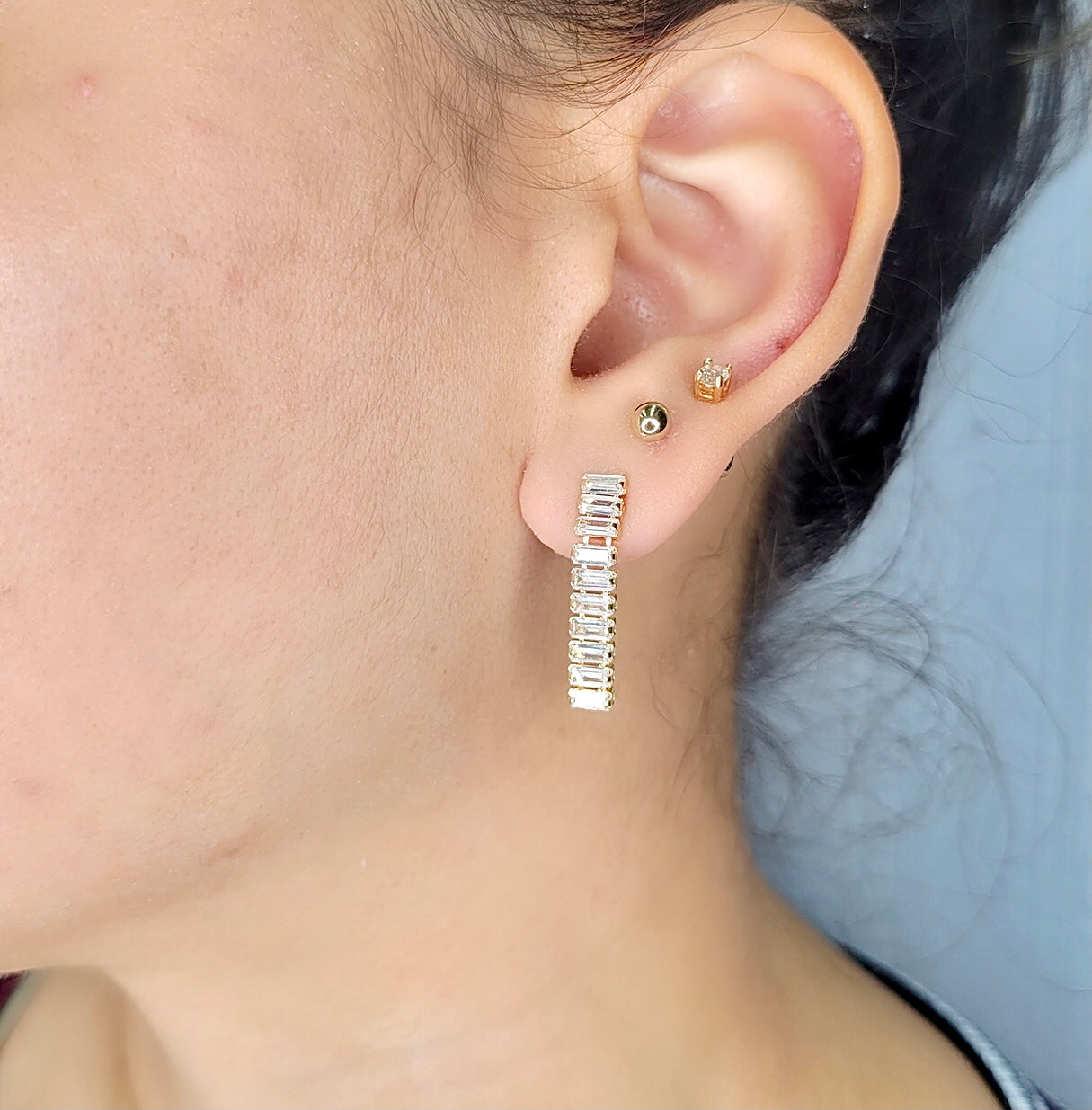 Clear Baguette Earrings