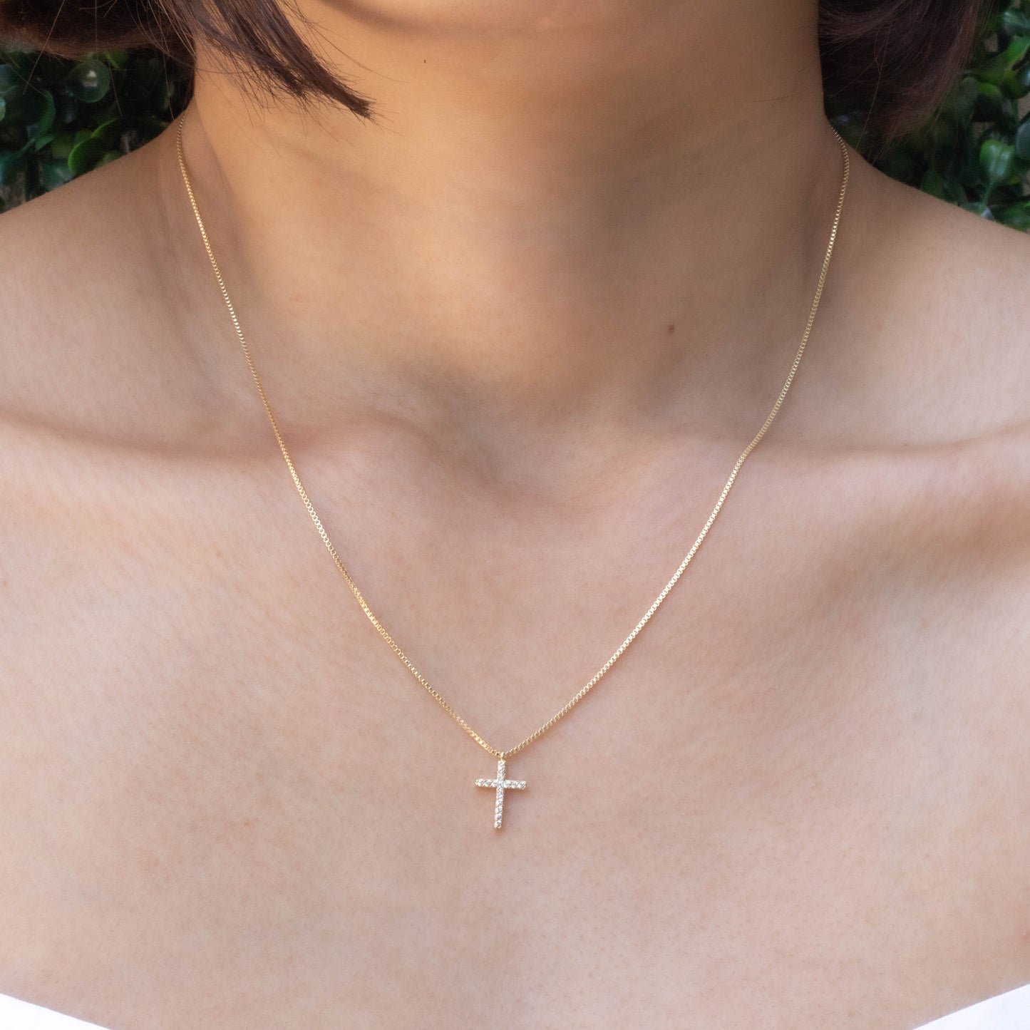 Dainty Cz Cross Necklace