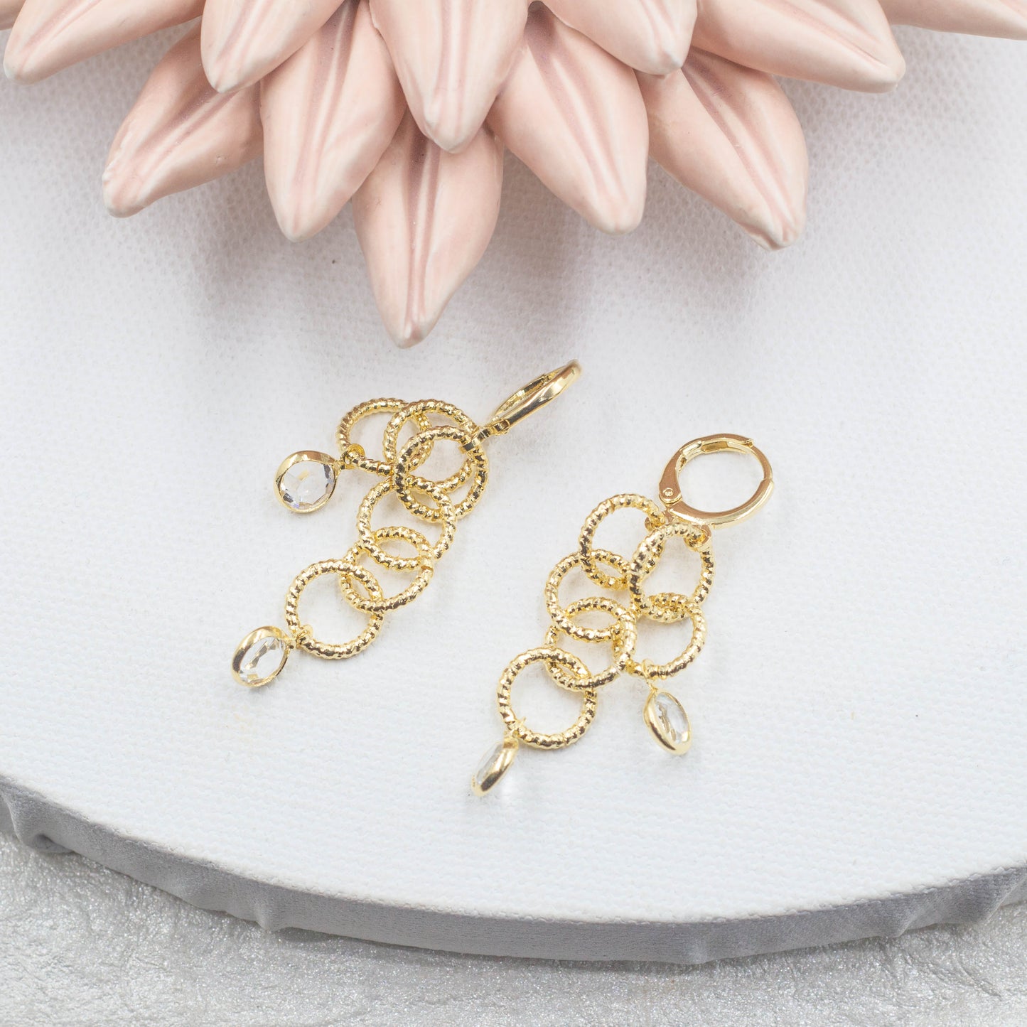 Circle Linked Huggie Earrings