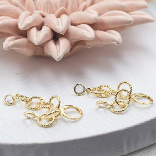 Circle Linked Huggie Earrings