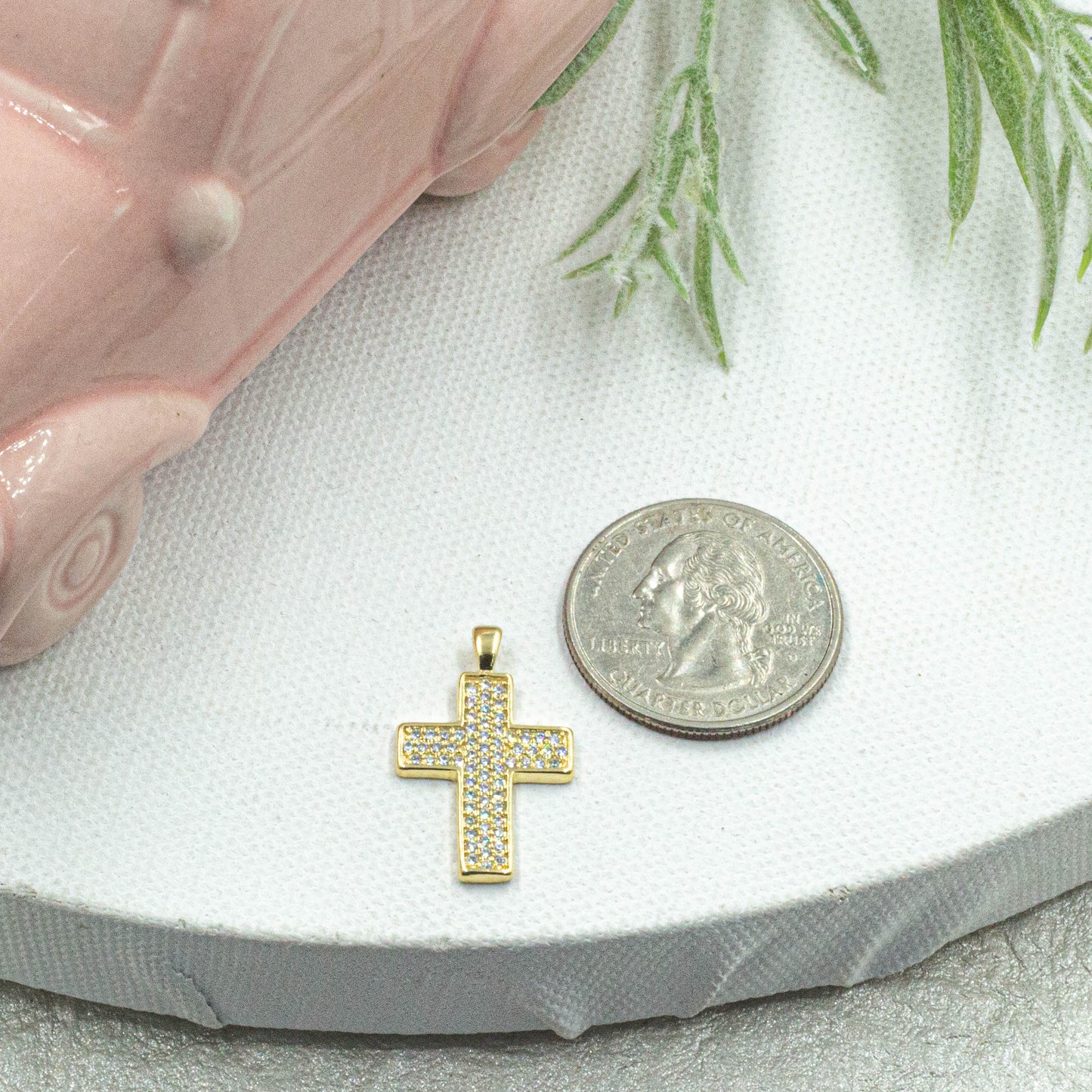 Micropave Chunky Cross Pendant