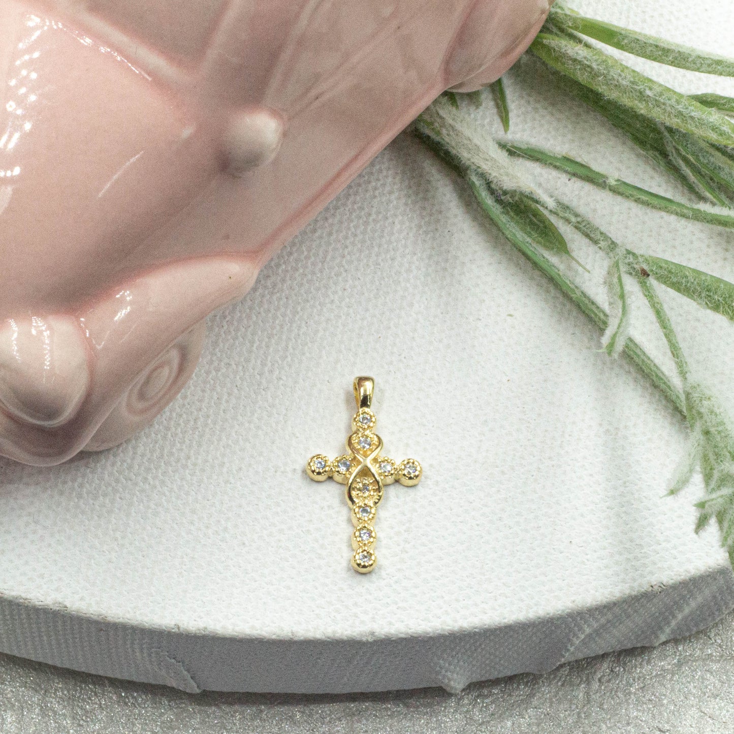 Infinity Cz Cross Pendant