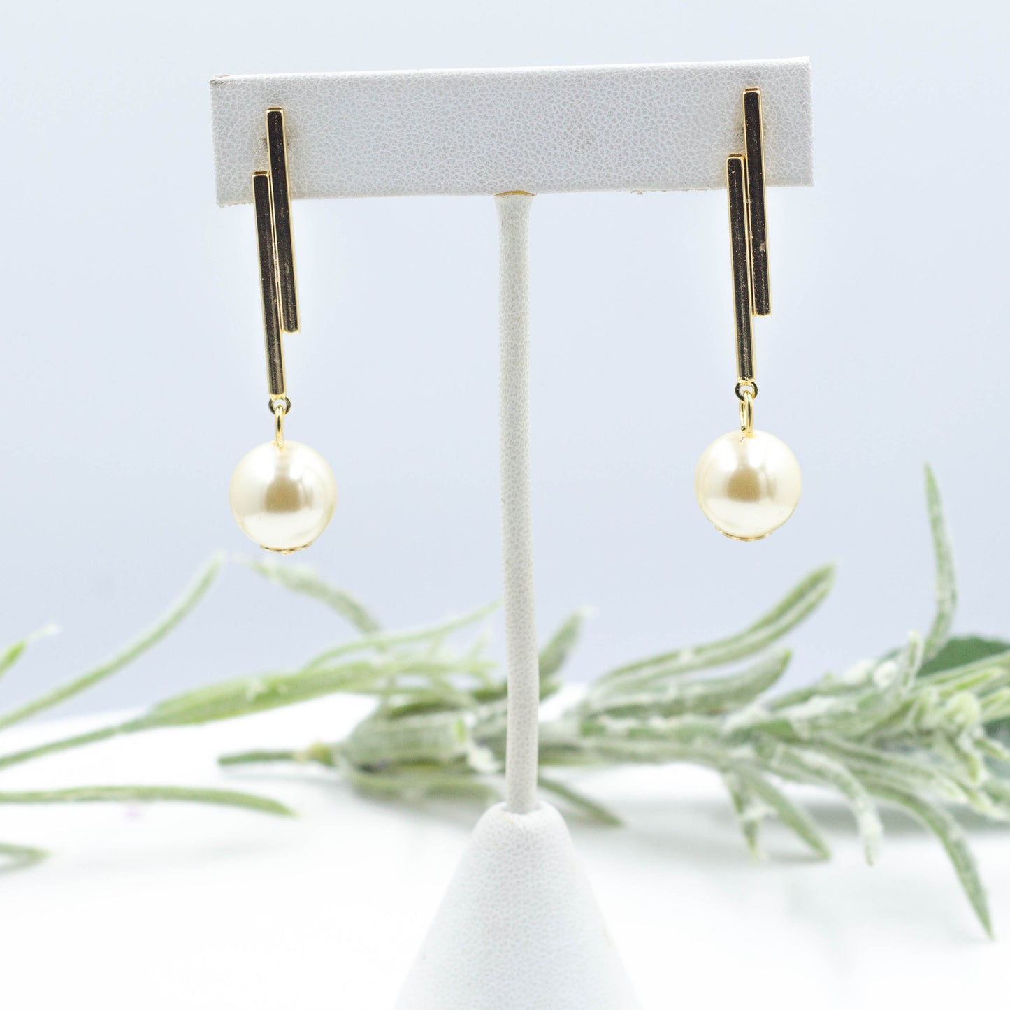 Pearl Hanging Stud Earrings