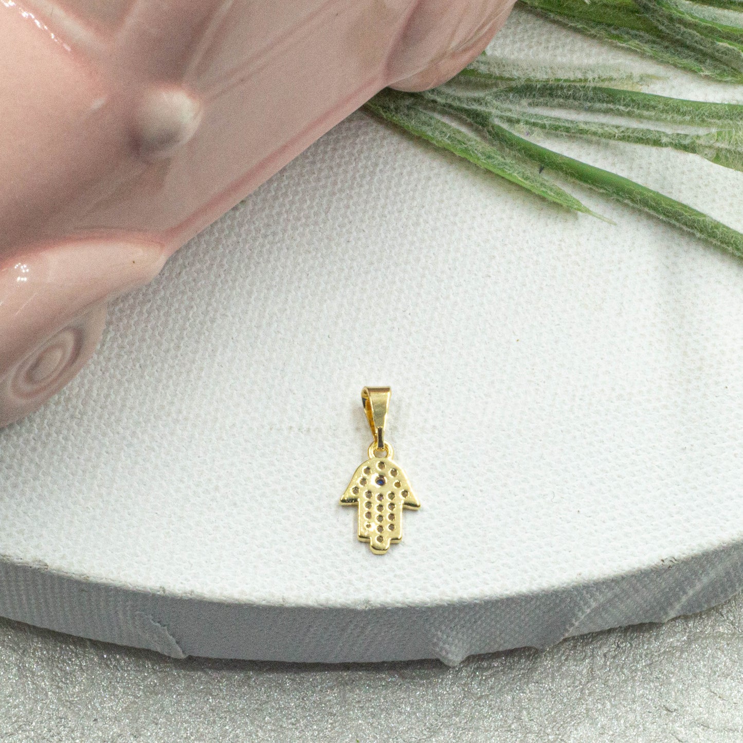 Cz Hamsa Pendant