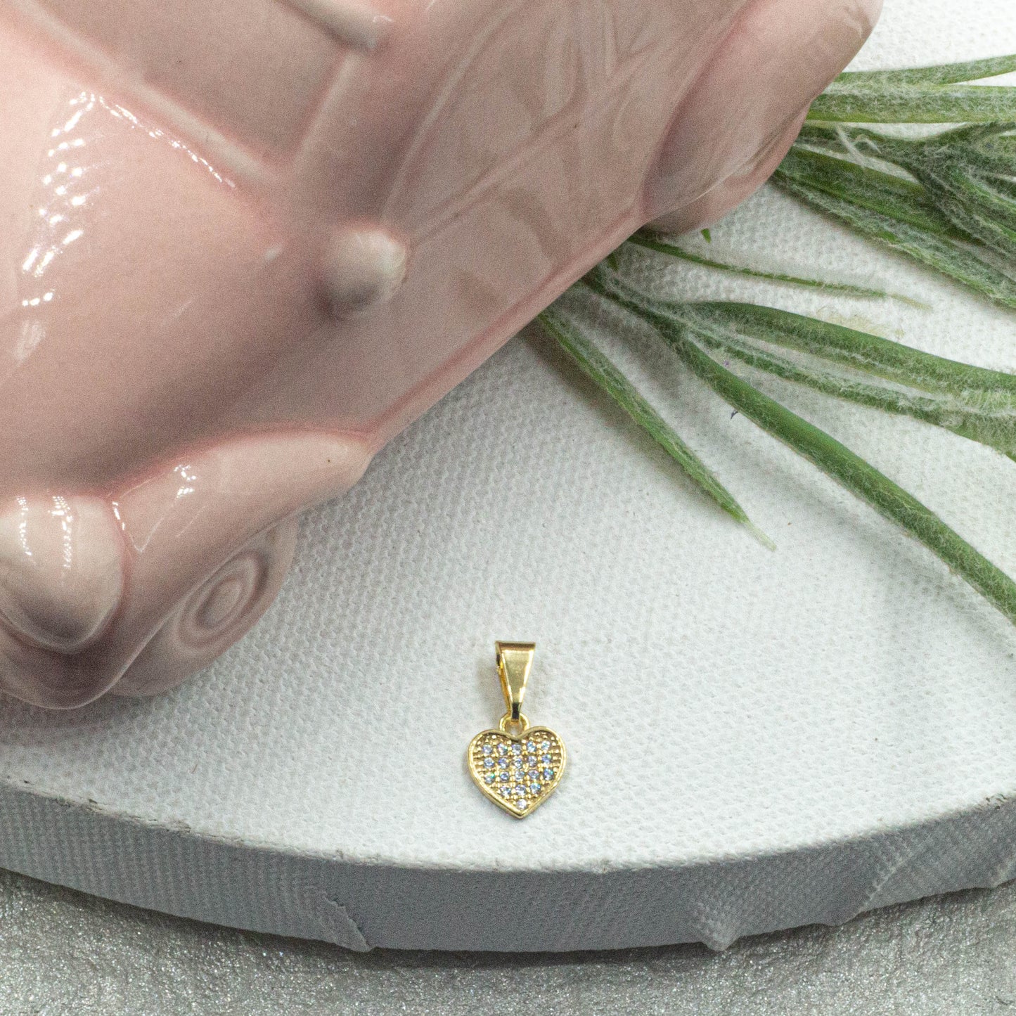 Dainty Micropave Heart Pendant
