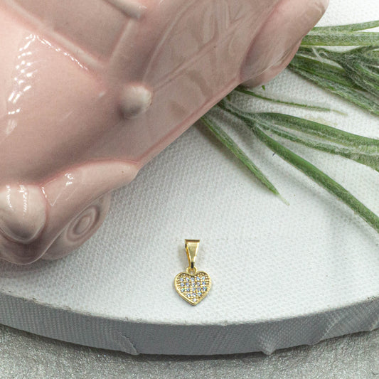 Dainty Micropave Heart Pendant