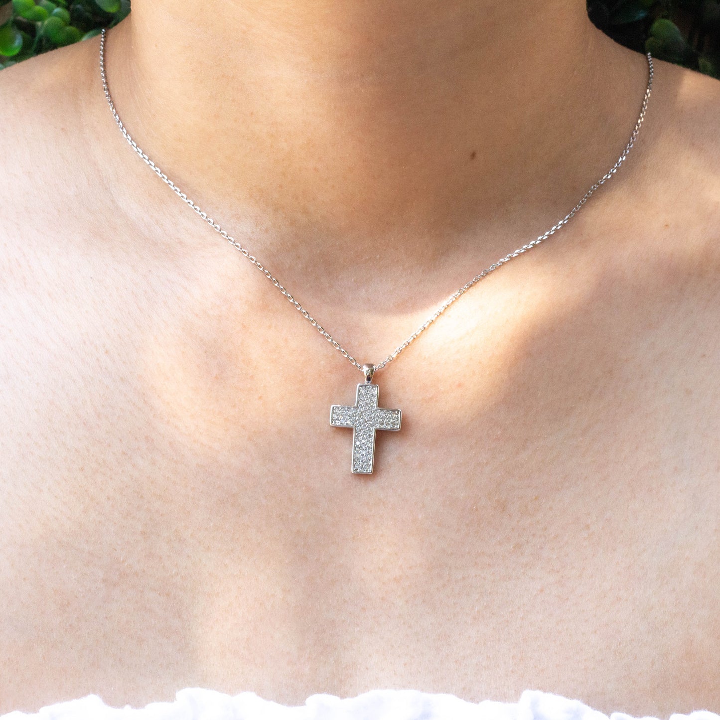 Micropave Chunky Cross Pendant