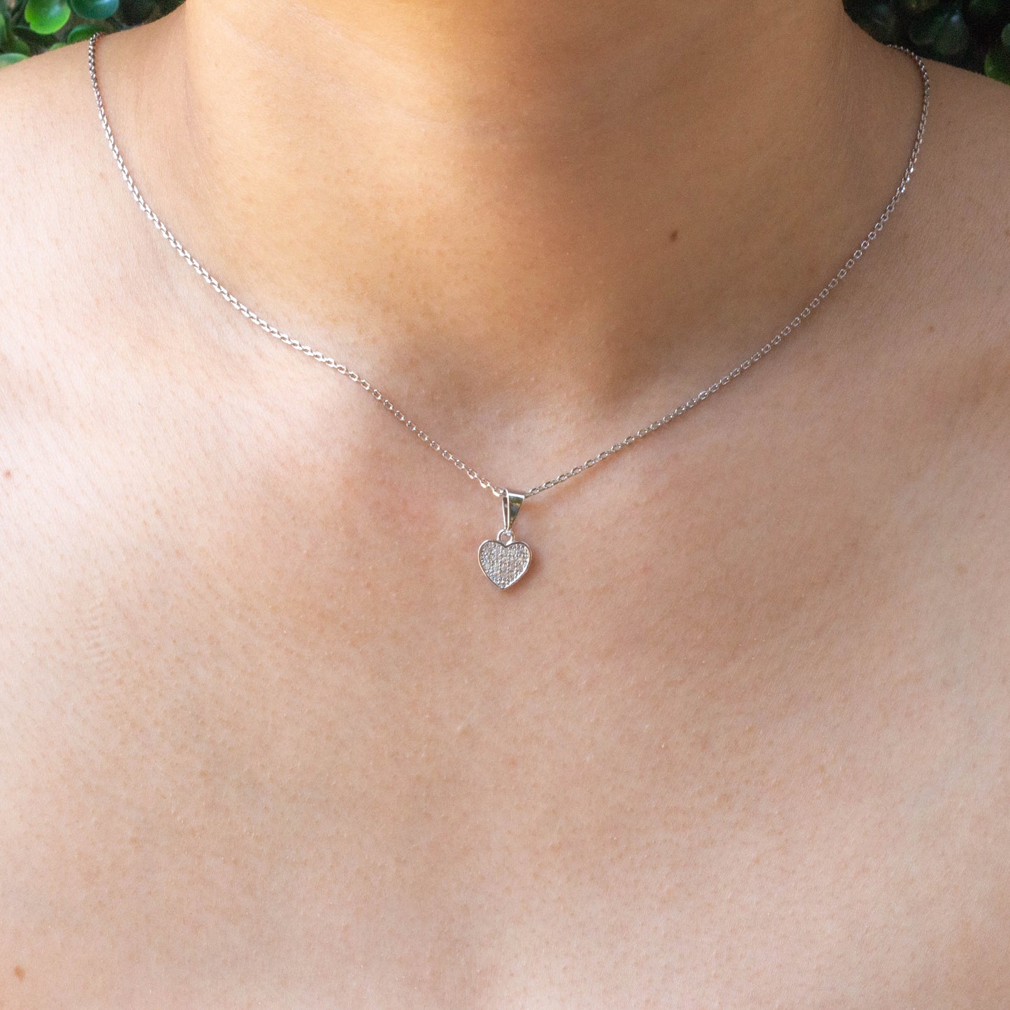 Dainty Micropave Heart Pendant