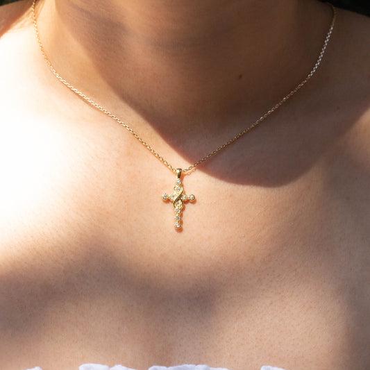 Infinity Cz Cross Pendant