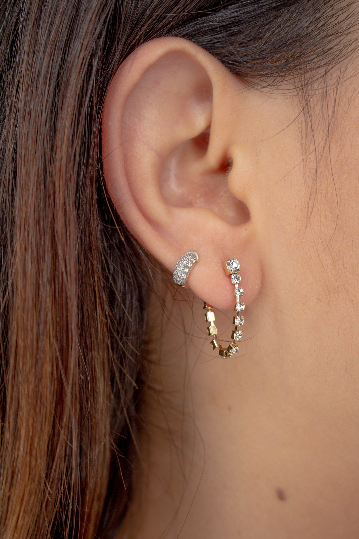 Tennis Zirconia Stud Earrings | Tennis Chain Earrings | Dangle Earrings