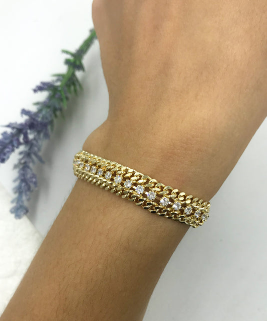 Zirconia Cuban Link Bracelet