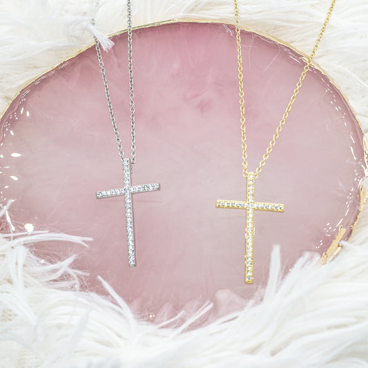 Zirconia Cross Pendant Necklace