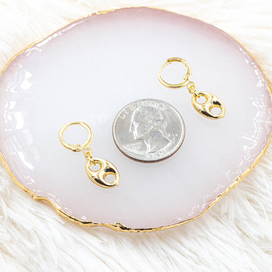 Mariner Puff Link Huggie Earrings