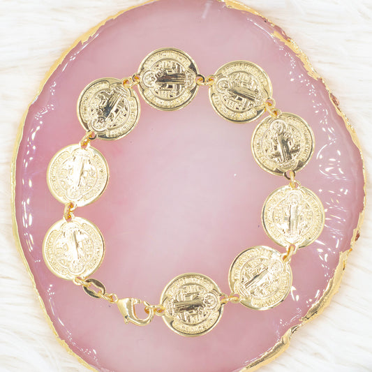 Nine Coin Saint Benedict Bracelet