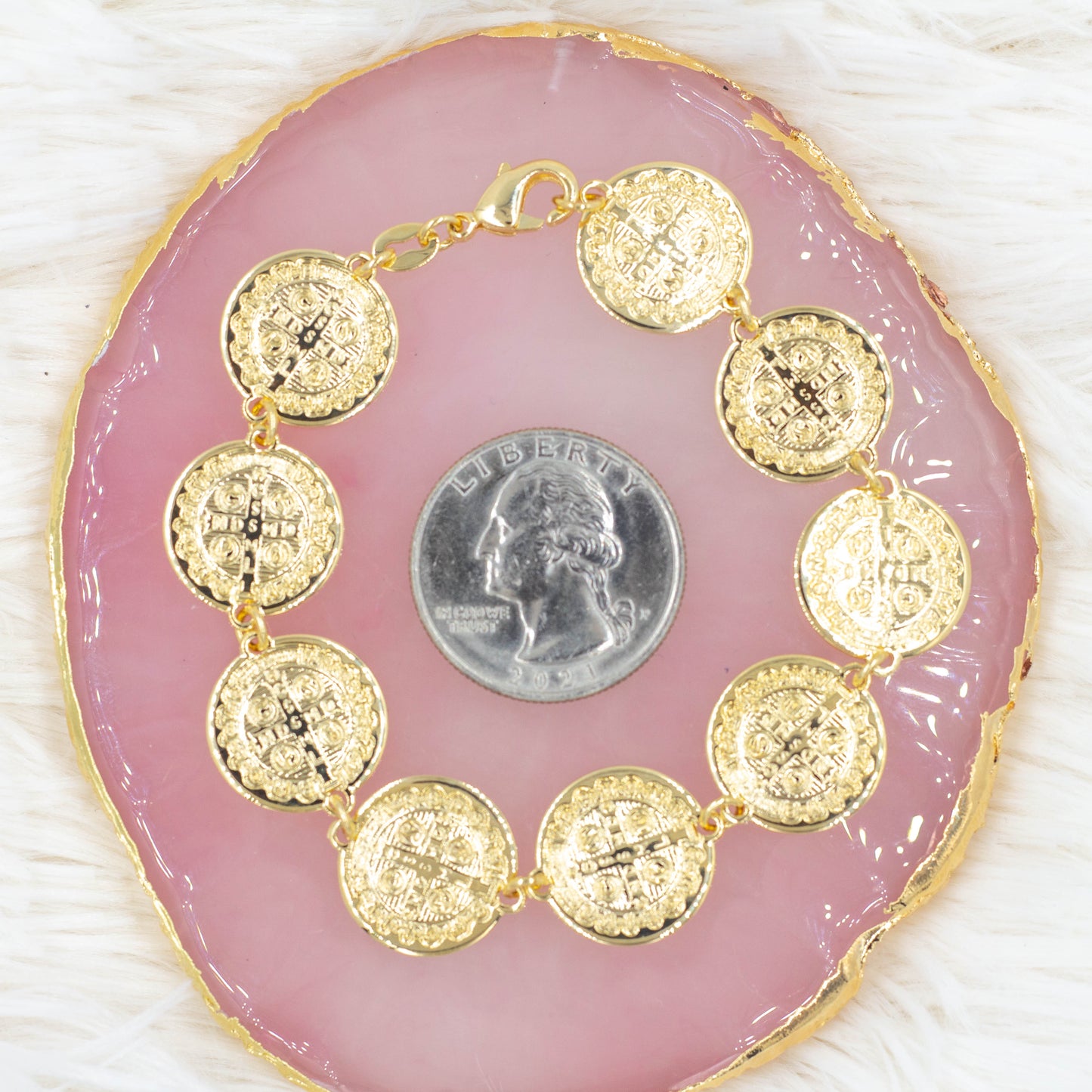 Nine Coin Saint Benedict Bracelet