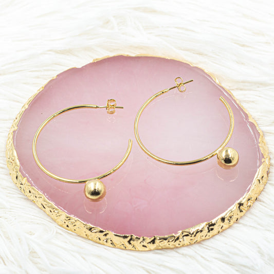 One Ball Hoop Earrings